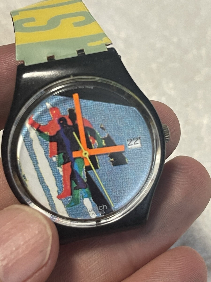 1989 Hipster Colorful Geometric Minimalistic Swiss Made Swatch (  Read Descripti 1989 Hipster Colorful Geometric Minimalistic Swiss Made  main image 3