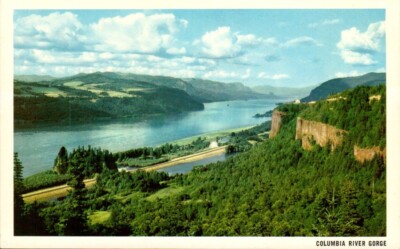 Postcard - Columbia River Gorge view from Crown Point Oregon 0745