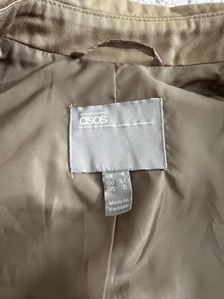 ASOS Women’s Tan/khaki Trench Coat Size 0 - Image 3 of 4