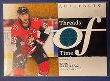 2021-22 Upper Deck Artifacts Hockey Erik Karlsson THREADS OF TIME TT-EK