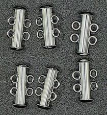 TWO RING JEWELRY MAKING SLIDING CLASP SIX PIECES
