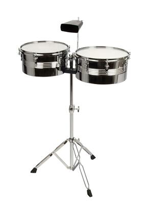 Timbales Set 13'' 14'' Percussion Drums Cowbell Drum-Sticks Dämpferset Trommel