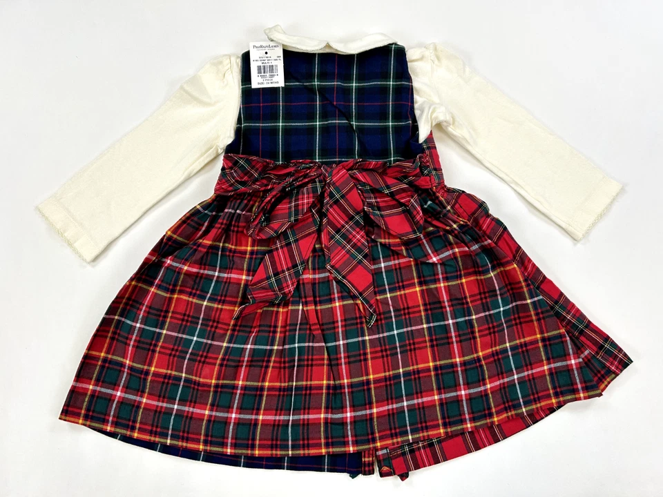 Polo Ralph Lauren Bebé Niña 2 Piezas Franela Vestido a Cuadros con Camisa con Poni Foto 3 de 3