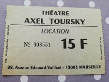 ticket stub place billet concert France Marseille Magny 70's