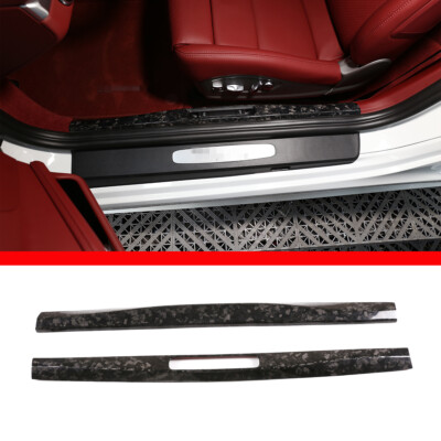 Red Carbon Fiber Door Sill Guards For Chevrolet Camaro 2016-2021 - Scuff Plate Protectors