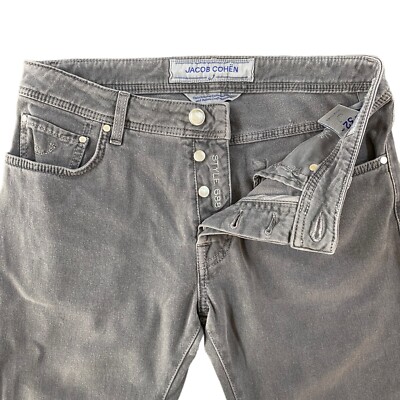 Jacob Cohen 688 Grey Jeans Stretch Slim Fit Made in Italy