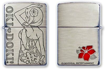 ZIPPO Oki-Doki!! ライター 本体 Zippo Oki Doki Kana-chan Sexy Girl Flower Silver Satin