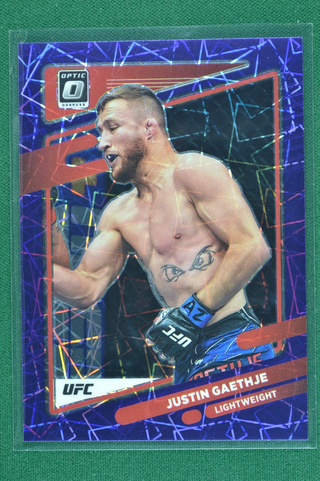 Justin Gaethje 2022 Donruss Optic UFC Purple Velocity Prizm /59 Card #98