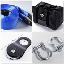 20ft 4wd Suv Truck Winch Recovery 10t Kit Tow Strappulleybow Shacklebag