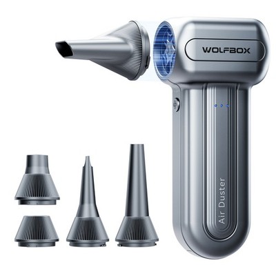 WOLFBOX DF60 110000RPM Einstellbare Gebläse 3-Speed w/ 5 Nozzles, Fast Charging