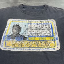 Vintage Ol Dirty Bastard ODB Rap T Shirt M Black ID Bus EBT Card 2009 Thrashed