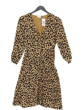RIXO Wrap Mini Dress UK8 in Tan