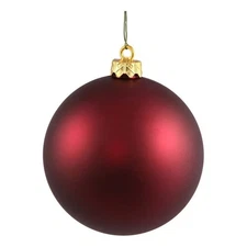 Vickerman 10" Contemporary Plastic Ball Ornament in Matte Wine Red