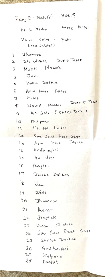 RANG- E- MEHFIL Vol. 5 VHS B W 29 songs from 18 Hindi Films M G Video - Copy - Image 2 of 3