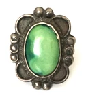 Vintage Ring tested 925 STERLING SILVER Size 7 Green Band Jewelry lot y