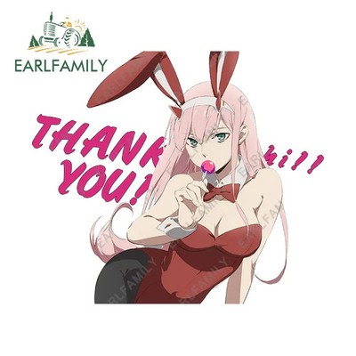 EARLFAMILY 13cm x 11.3cm for Bunny Girl Car Stickers Fuel tank cap Decals decor