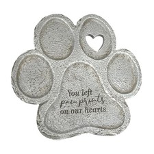 GiftsForYouNow Paw Print Pet Memorial Garden Stone Heart Cutout