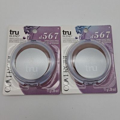 COVERGIRL truBLEND Mineral Pressed Powder Sheer d567 0.39oz Translucent Sable x2