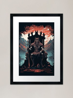 Gerahmter Kunstdruck Barbarenkönig gerahmt Wandbild Poster Leinwanddruck Bild