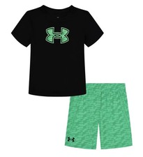Under Armour Little Boys Ua Printed T-shirt and Shorts Set - Black - 7US