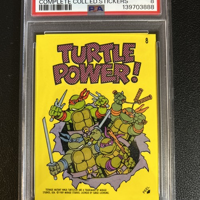 #ad 1989 Topps TMNT Ninja Turtles Turtle Power #8 Graded PSA 8 Sticker 1st Edition $39.95