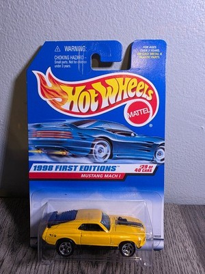 Hot Wheels 1998 First Editions 29/40 Yellow w/5SP 1969 Mustang Mach 1 #670 18935