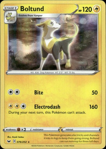 Boltund (076) Sword & Shield Base Set 076/202 Holo Rare Holo Pokémon — English