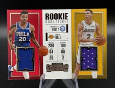 2017-18 Contenders MARKELLE FULTZ / LONZO BALL Rookie Dual Ticket 🔥 Dual Patch