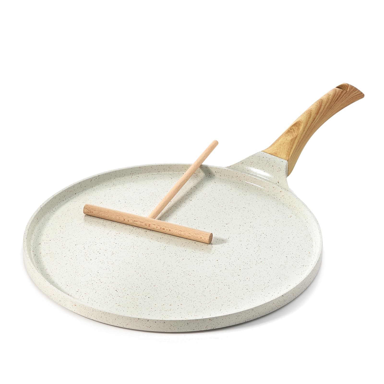 SENSARTE Padelle per Crepe 30cm Con Rivestimento Antiaderente In Ceramica, Crepi