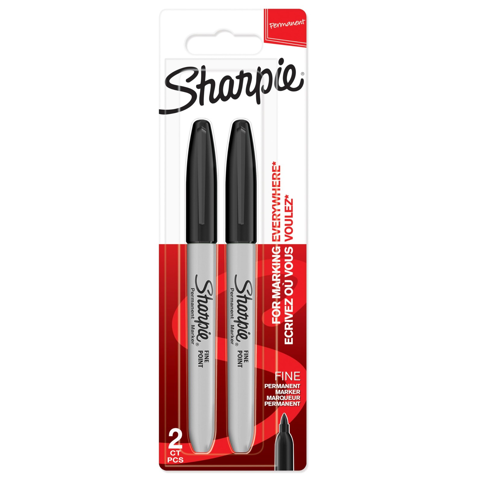 Sharpie PMKR F. BLK BL2 PE 1 unità (Confezione da 2) Nero