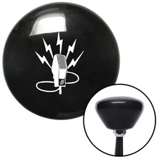 White Microphone Energy Black Retro Shift Knob w/ M16x1.5 Insert Shifter Auto