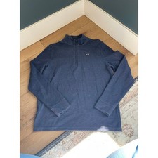 Vineyard Vines Boys XL Navy Blue Ribbed Quarter Zip Pullover Sweater Whale Logo