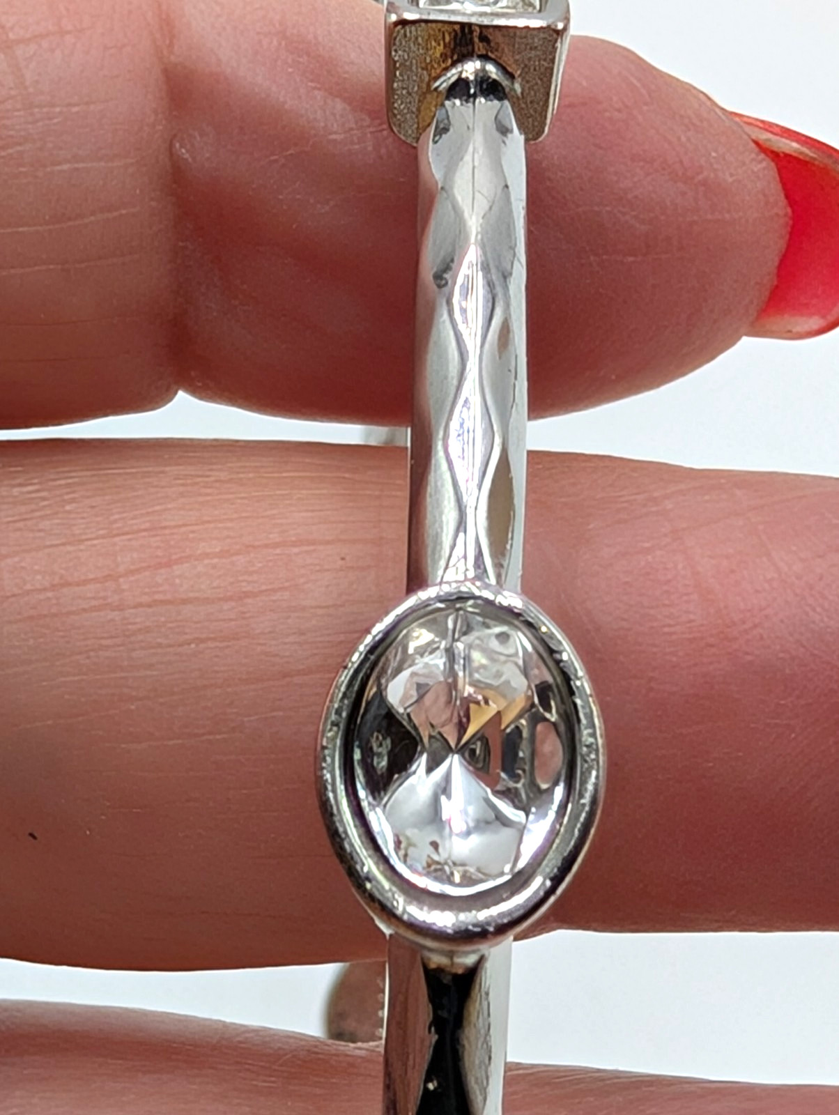 Flower Shaped Silver Tone Statement Necklace with… - image 24