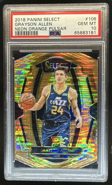 2018-19 Select Grayson Allen Neon Orange Pulsar Prizm RC Premier #/13 PSA 10