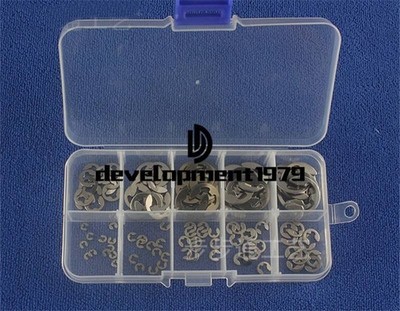 E-Clip Stainless Steel Assortment Kit 1.5 2 3 4 5 6 7 8 9 10 mm  200Pcs #bv