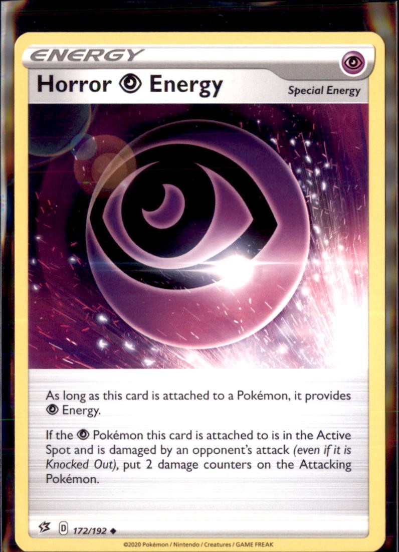 Pokemon Horror Energy 172/192 Rebel Clash Non Holo Uncommon 2 Card Lot