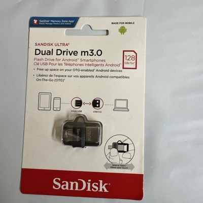 Sandisk Ultra Dual Drive m 3.0 128GB Micro USB to USB 3.0 Flash Drive! 150 MB/s