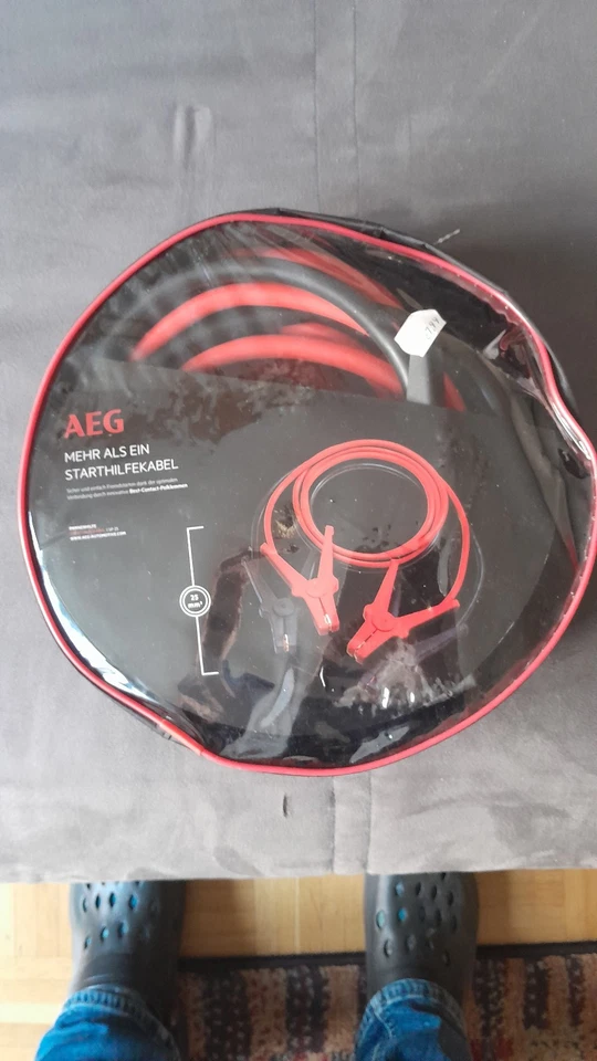 AEG Starthilfekabel Alu-Tec,für 12 Volt Und 24 Volt,Aufbewahrungstasche,2 x 3m - Bild 1 von 4