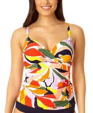 Anne Cole Women's Multicolor Printed Triangle Tankini Top, Size 36C/38B