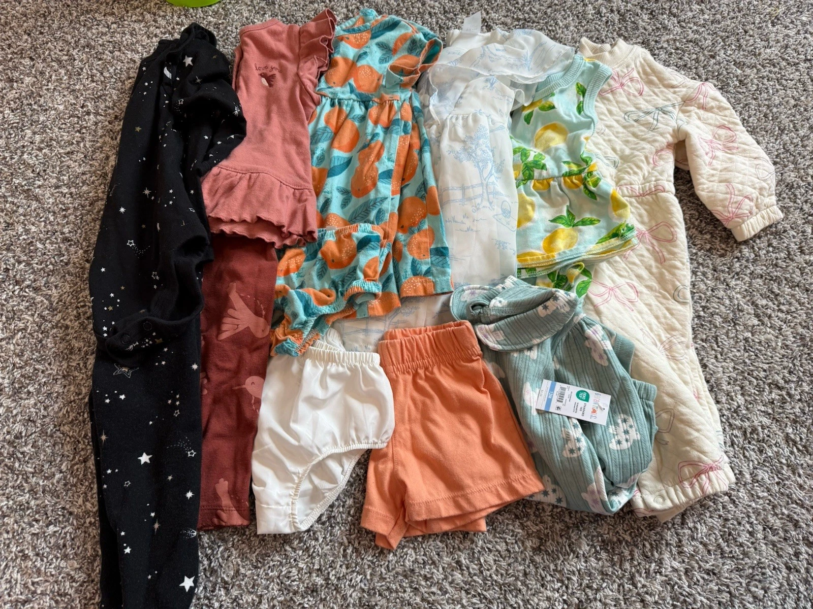 Baby Girl Clothing Lot Size 12M - 12 Pieces! Carters & Garanimals
