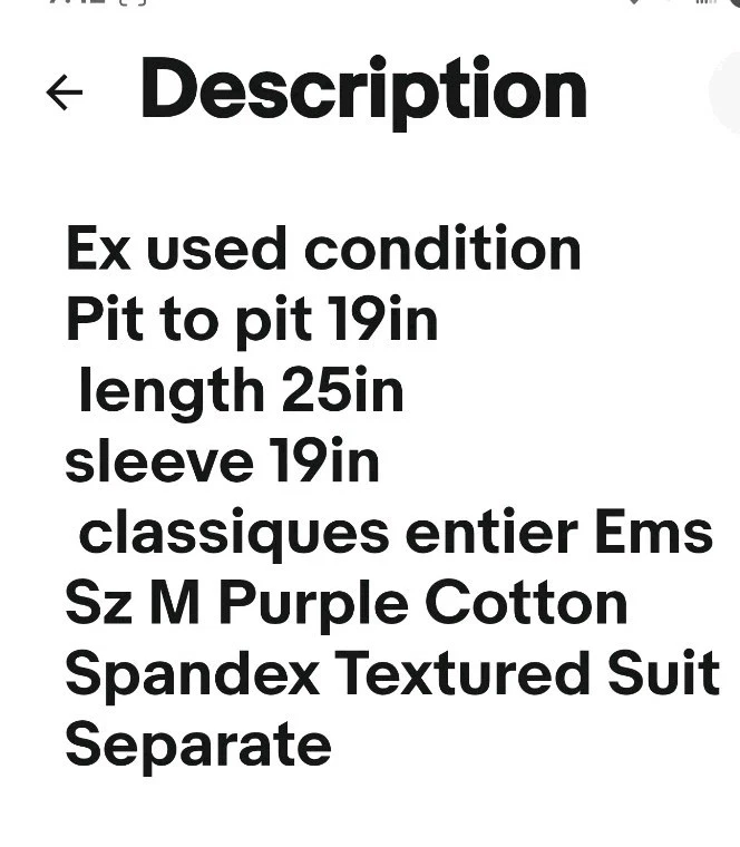 Classiques Entier Wms Talla M Traje Texturizado Púrpura Chaqueta Separada B3 Foto 2 de 4