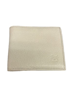 IL BISONTE Bi-fold Wallet, Beige Leather, Solid Color, Women's Leather Wallet wi