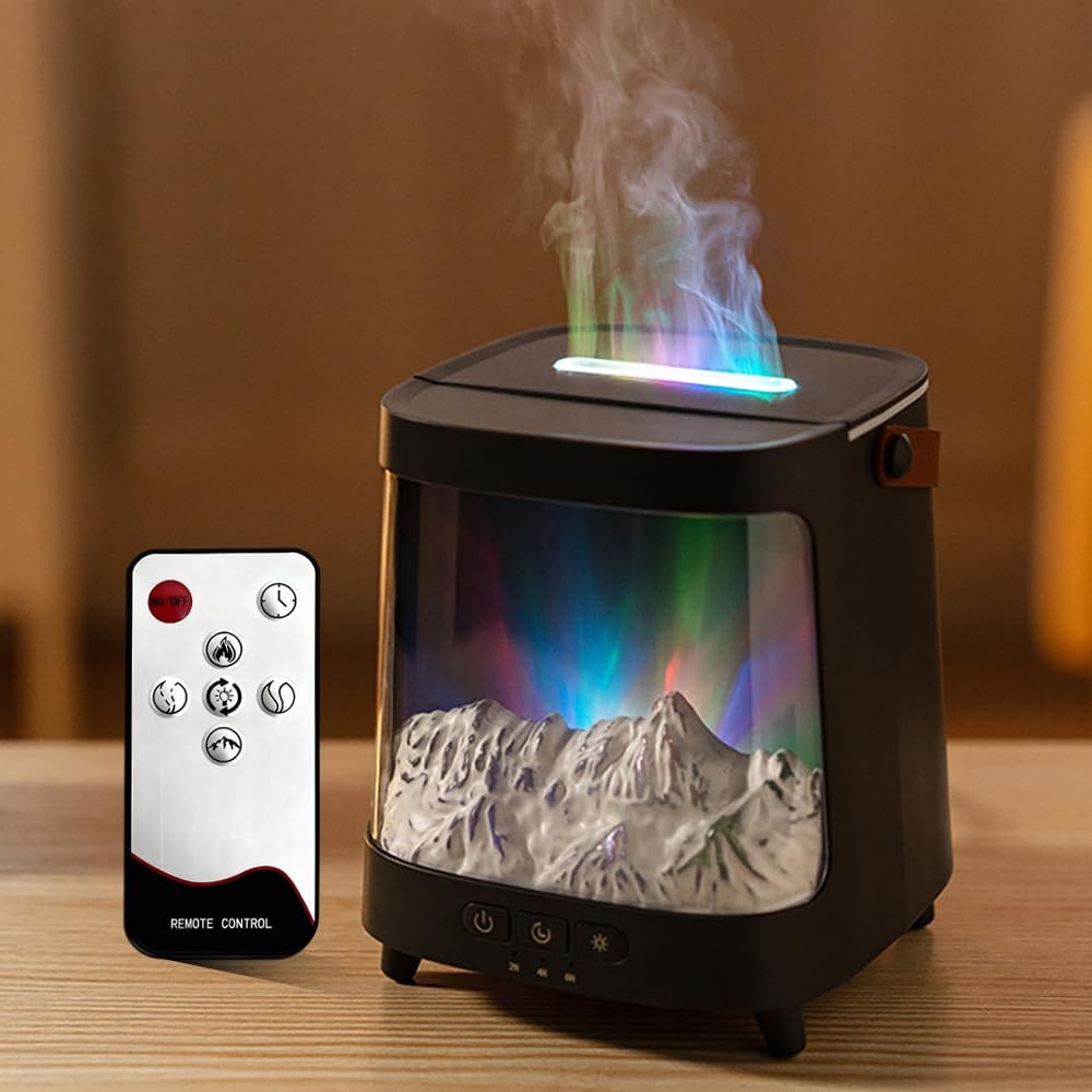 Flame Essential Oil Diffuser, Ultrasonic Aromatherapy Humidifier,Aurora Mount...