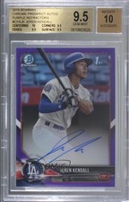 2018 Bowman Chrome Prospect Purple Refractor /250 Jeren Kendall BGS 9.5 Auto 5j0