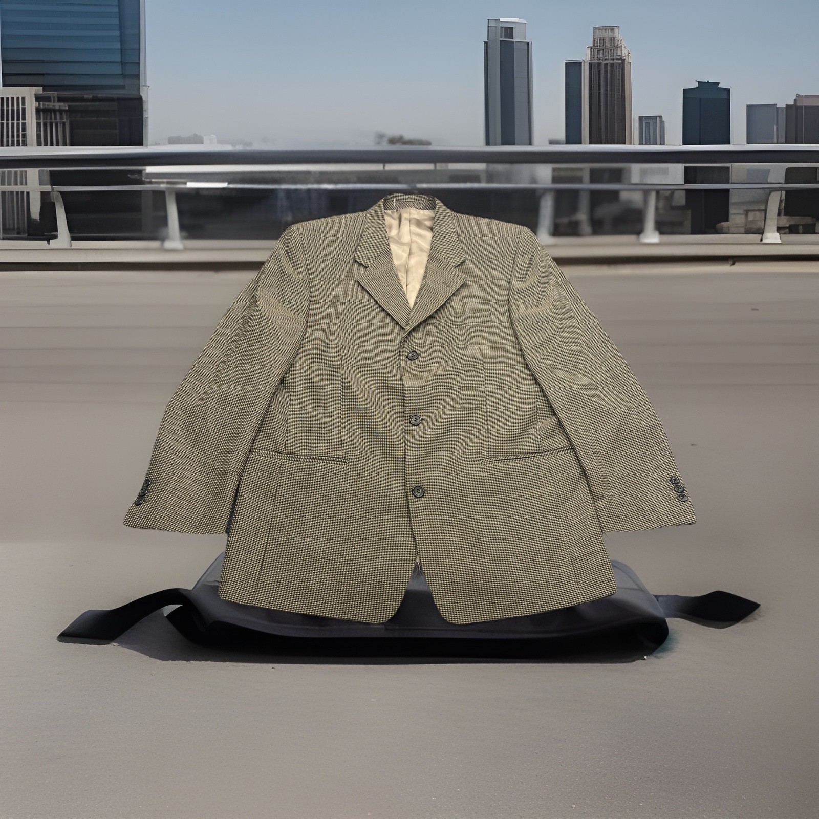Abrigo Blazer Deportivo Vintage Hopsack Pastores Cuadros Mondo Uomo 40R Lana Canadá