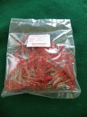 250PCS NOS SHARP GL5HD8 LED LAMP 5MM, 0.4VDC