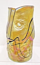 Zephyr Artist Boyce Lundstrom 1985 Fish Vessel Sculpture Blown Art Glass 5 3/4 B