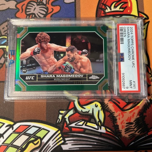 2024 Topps Chrome UFC Shara Magomedov Green Refractor Rookie RC /99 PSA 9 🔥🥵