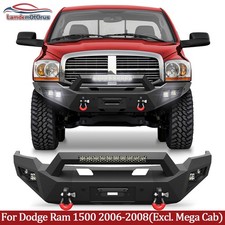 For 2006-2008 Dodge Ram 1500 Steel Front Bumper Wled Lights Sensor Holes Drings