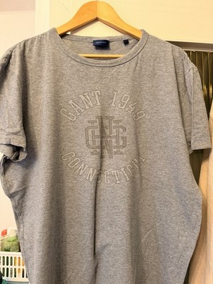 GANT T-Shirt Herren Oberteil Shirt Sportshirt Gr. L Baumwolle Grau #mf7kv2u